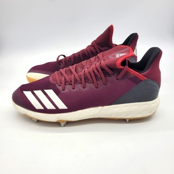 Adidas Shoes Men 14 Boost Icon 4 Metal Baseball Cleats NEW Maroon - Picture 1 of 12